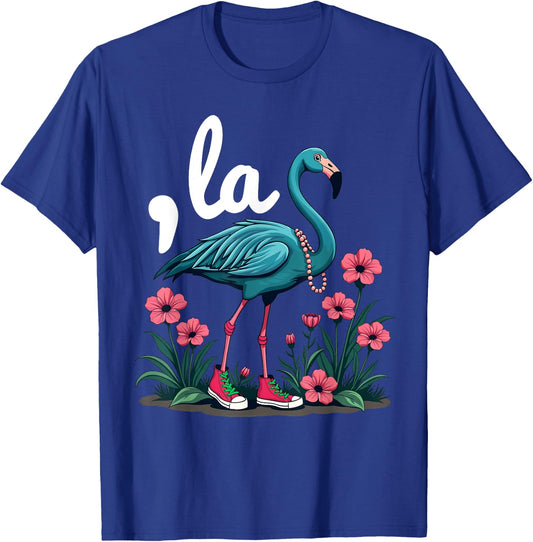 Retro Flamingo Chucks And Pearls Comma La Kamala Harris 2024 T-Shirt - T-Shirt | Royal