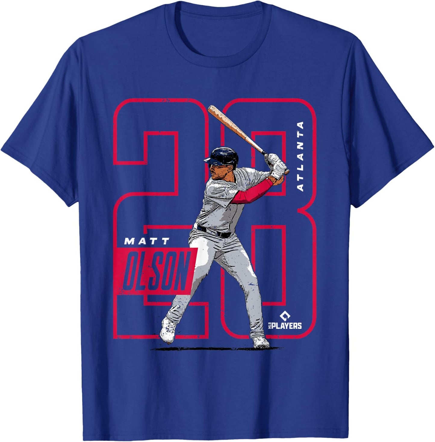 Matt Olson | Atlanta Baseball MLB Players | MLBOLS4025-S T-Shirt - T-Shirt | Royal