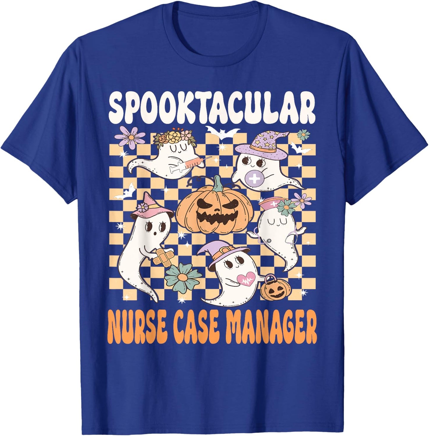 Nurse Case Manager Halloween Spooktacular Nurse Cute Ghost T-Shirt - T-Shirt | Royal