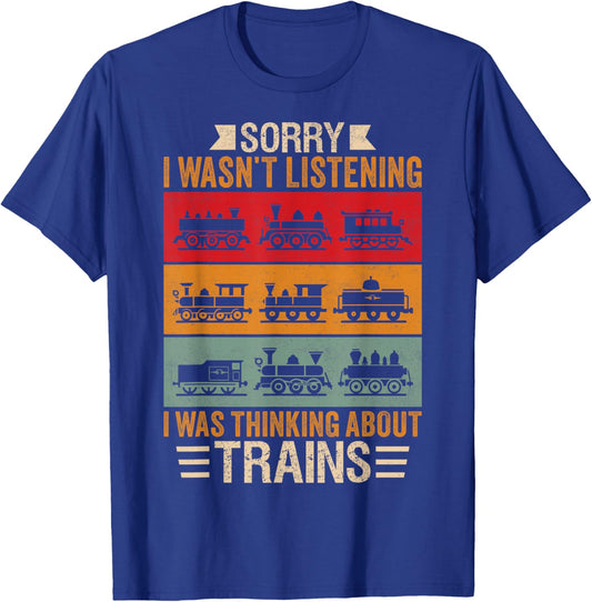 Retro Train Lover Conductor Costume Funny Train Boy Men T-Shirt - T-Shirt | Royal