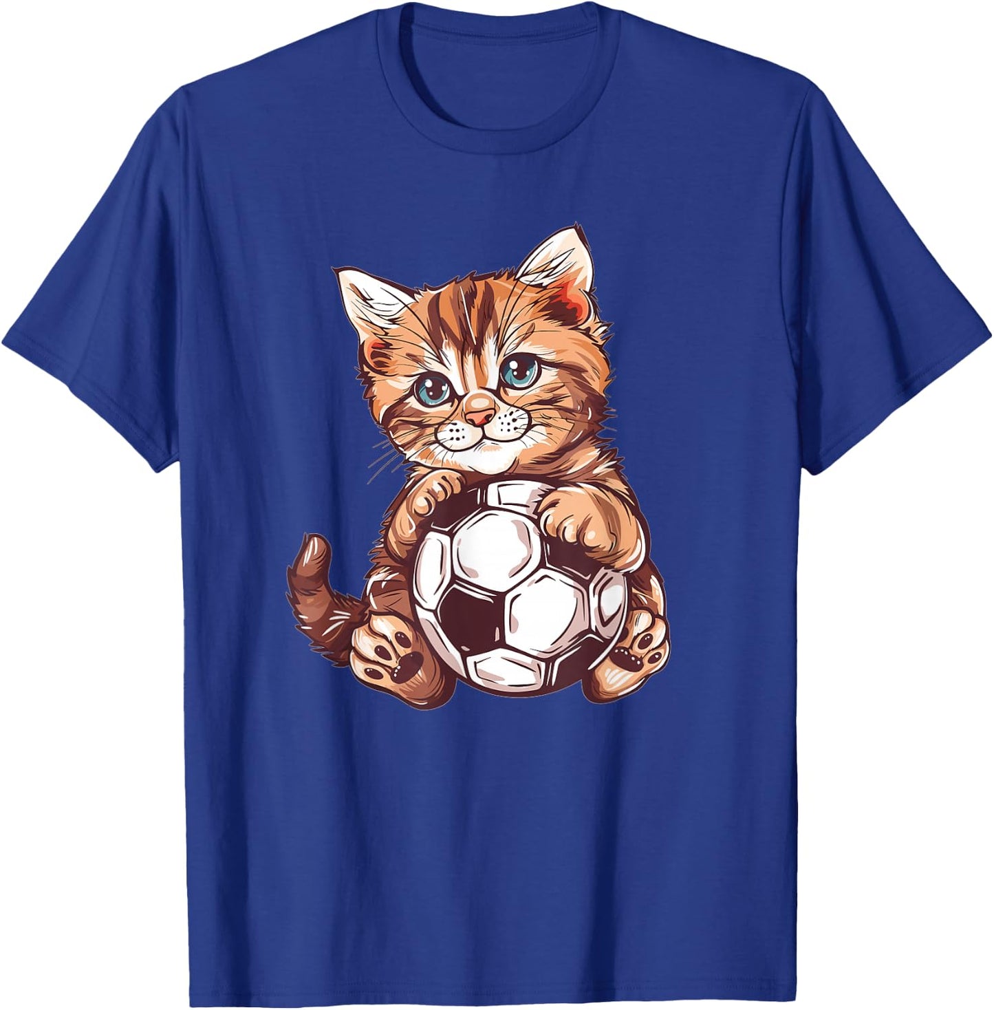 Cute Soccer Cat T-Shirt - T-Shirt | Royal