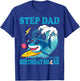 Step Dad of The Shark Birthday Surf Lover Ocean Family Party T-Shirt - T-Shirt | Royal
