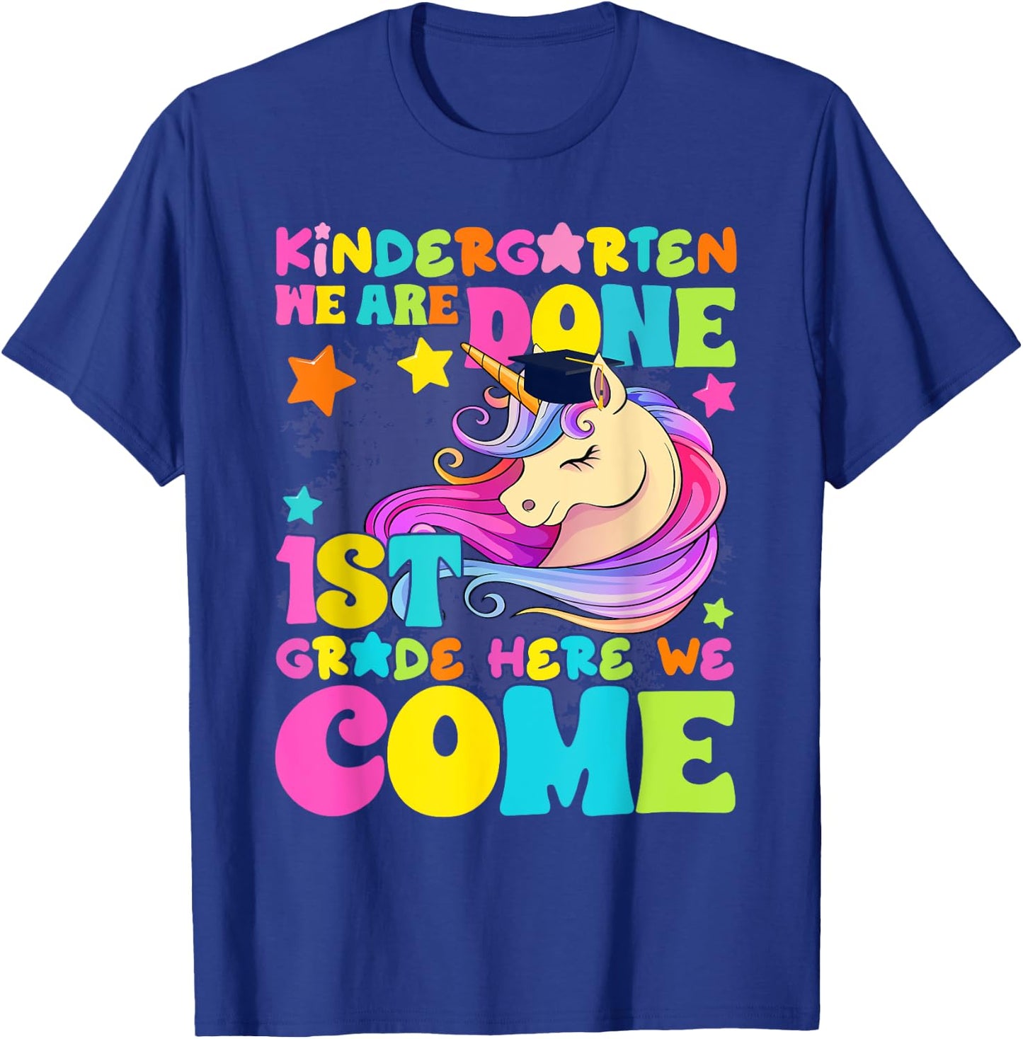Kindergarten Graduation Magical Unicorn Girls Kids 2025 T-Shirt - T-Shirt | Royal