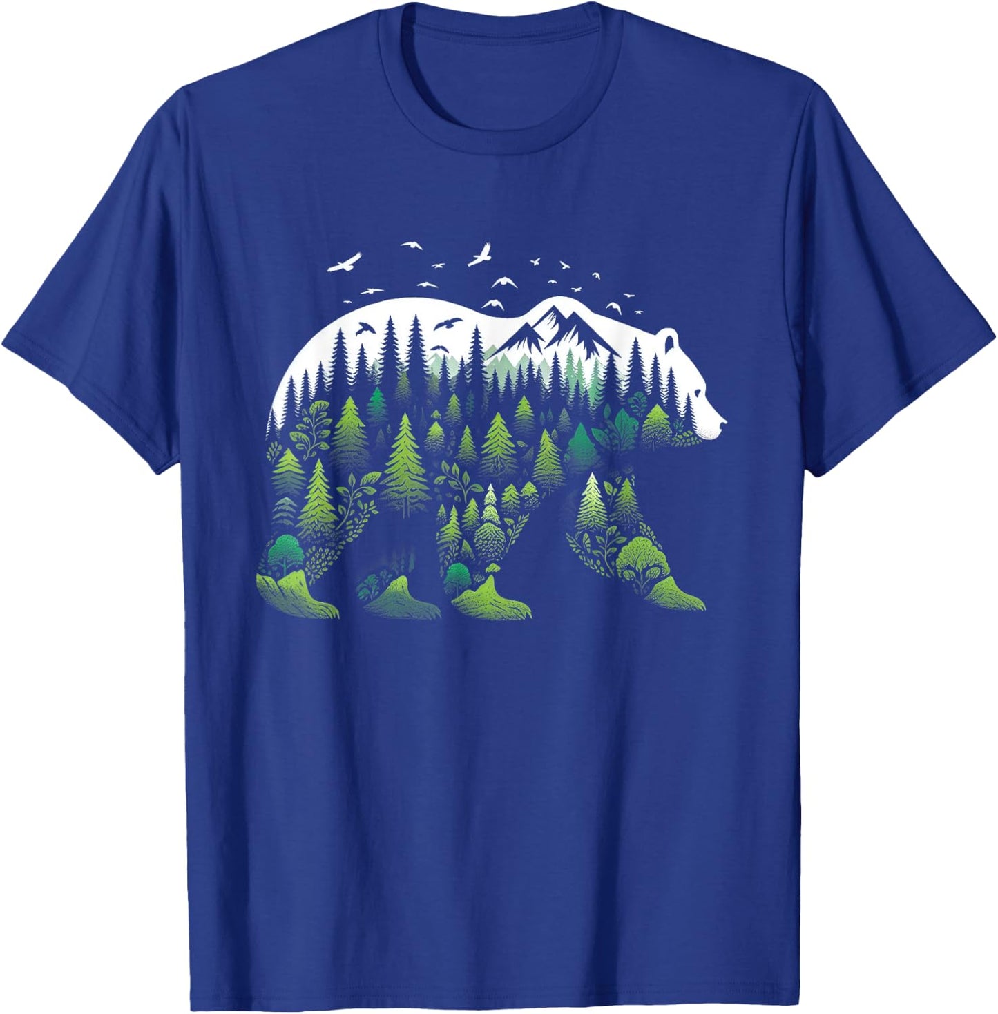 Surreal Bear Nature Outdoor Mountains Forest Trees Wildlife T-Shirt - T-Shirt | Royal