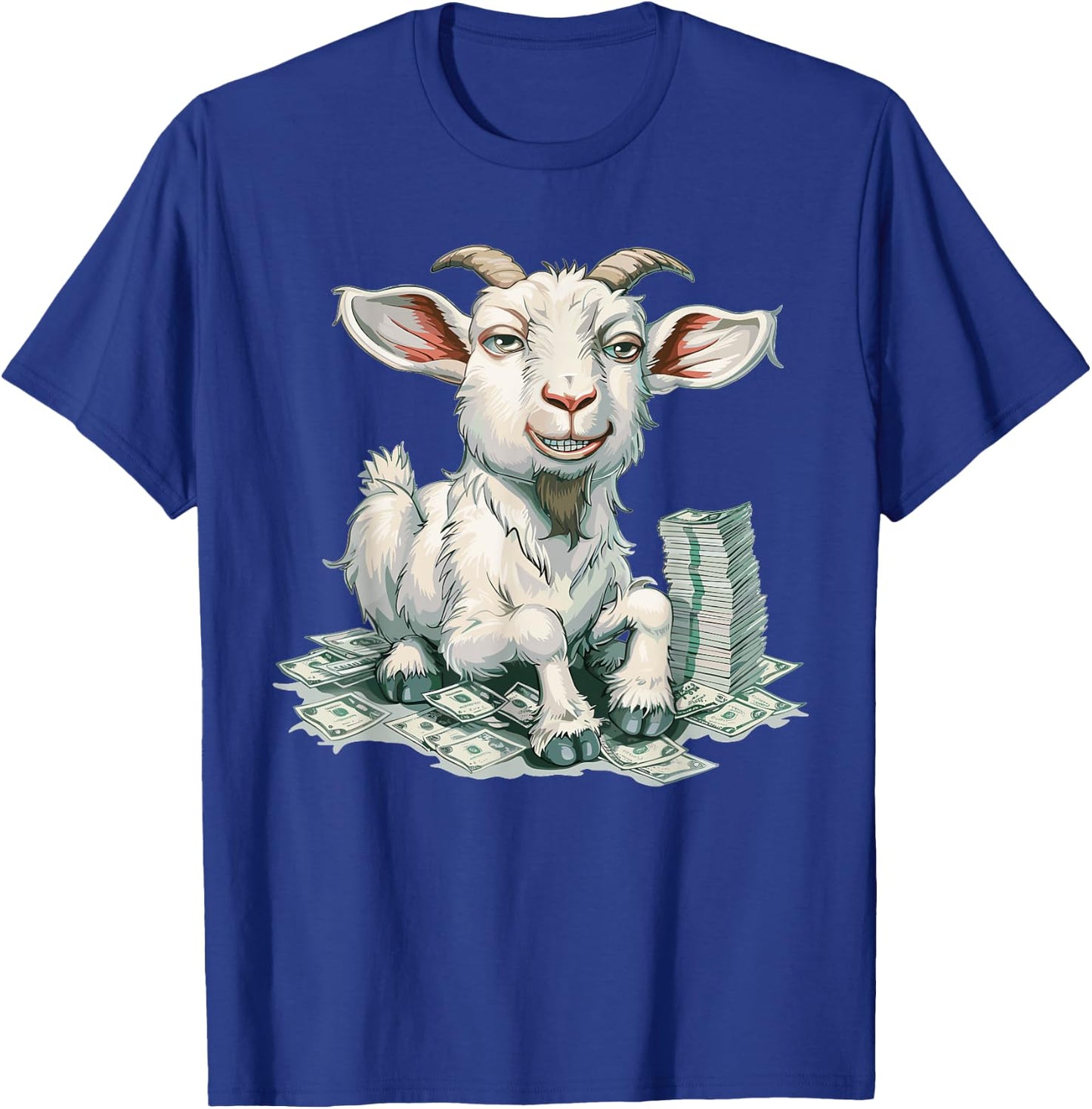 Cartoon Money Goat T-Shirt - T-Shirt | Royal