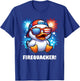 4th of July Firequacker Duck American Flag Fireworks Graphic T-Shirt - T-Shirt | Royal