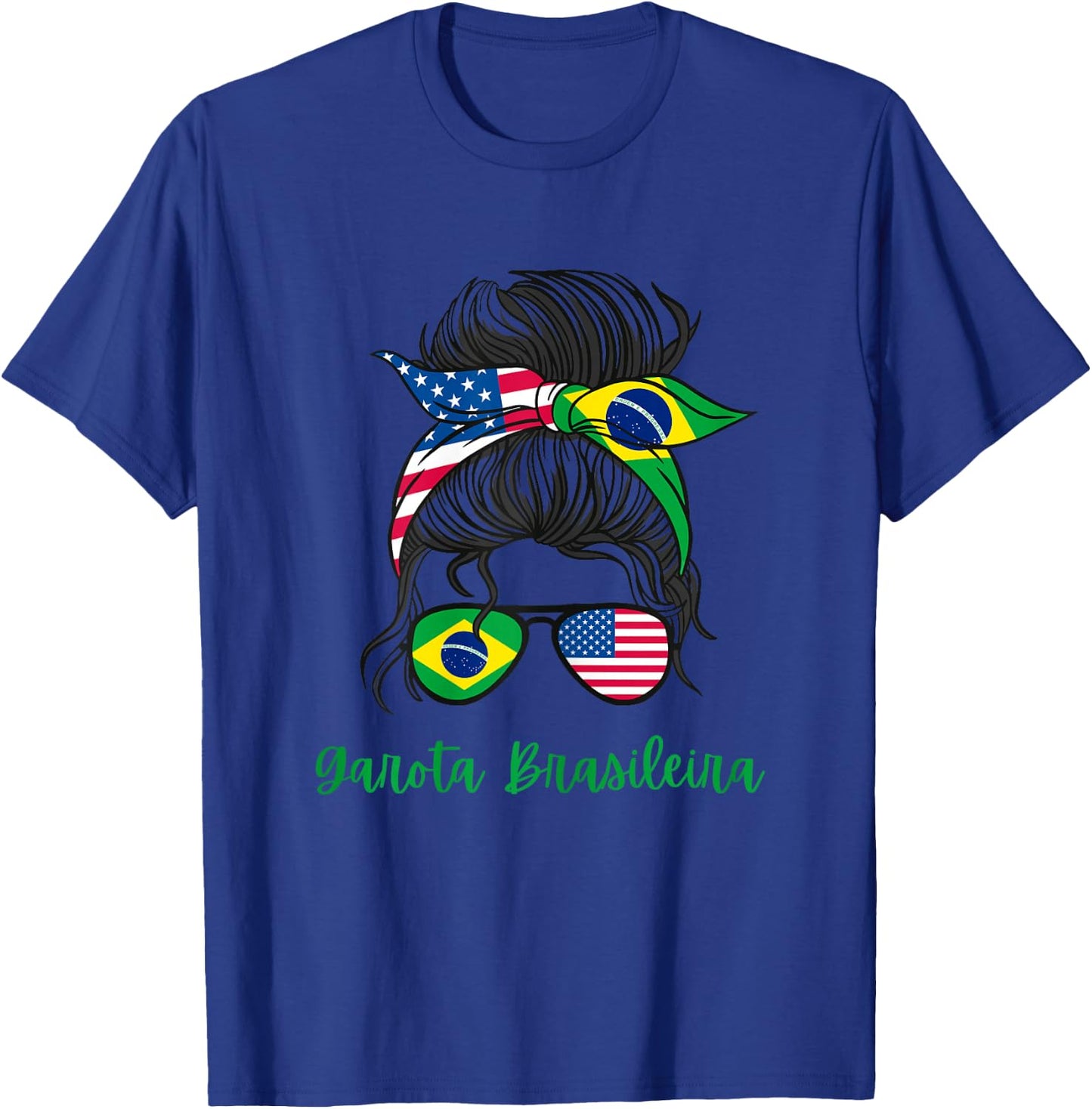 Brazil Girls USA American Brazilian Girl T-Shirt - T-Shirt | Royal