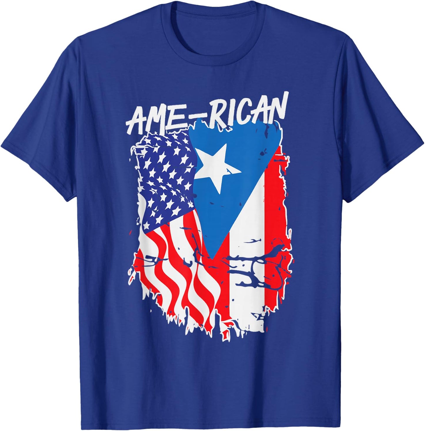 American Puerto Rican Flag Puerto Rico US America Hispanic T-Shirt - T-Shirt | Royal