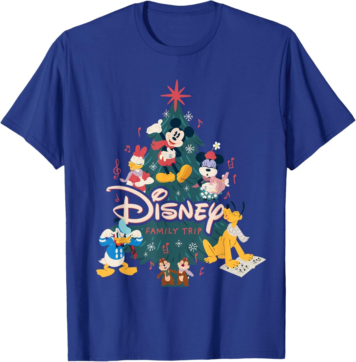Disney Mickey & Friends Carols Christmas Holiday Family Trip T-Shirt - T-Shirt | Royal