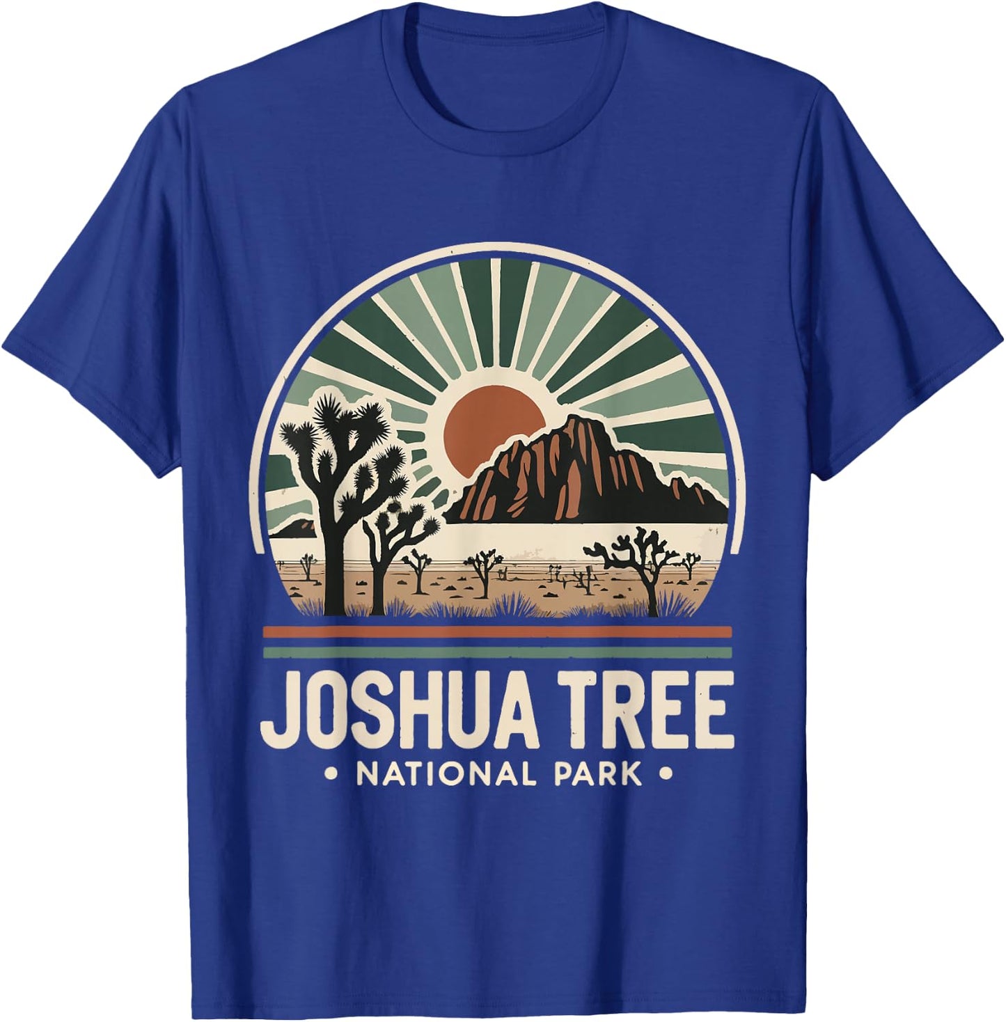 Joshua Tree National Park Retro Vintage Hike Camping Outdoor T-Shirt - T-Shirt | Royal