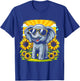 Elephant with Sunglasses and Sunflowers Funny Elephant Lover T-Shirt - T-Shirt | Royal