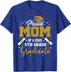 Proud Mom Of A 2025 5th Grade Graduate Graduation 2025 T-Shirt - T-Shirt | Royal