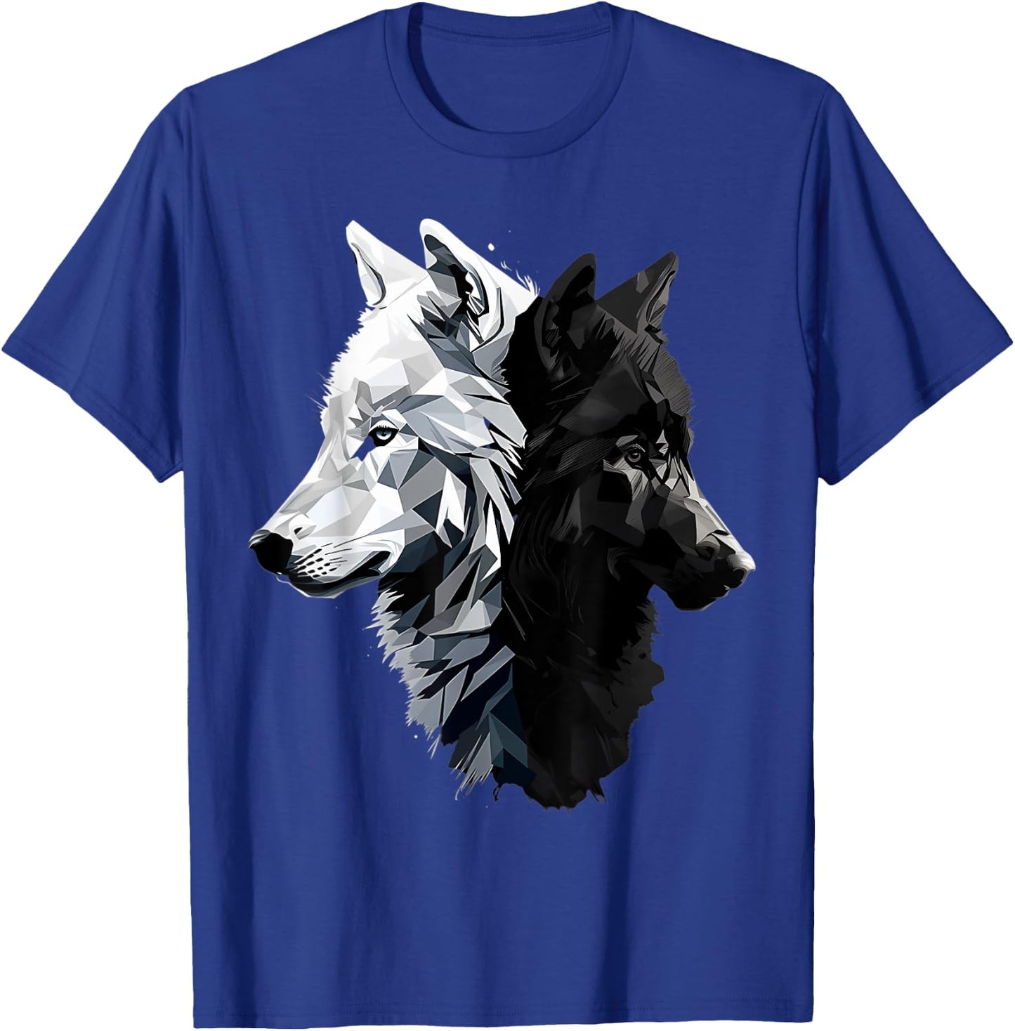 Dangerous And Beautifull Two Wolves Black And White T-Shirt - T-Shirt | Royal