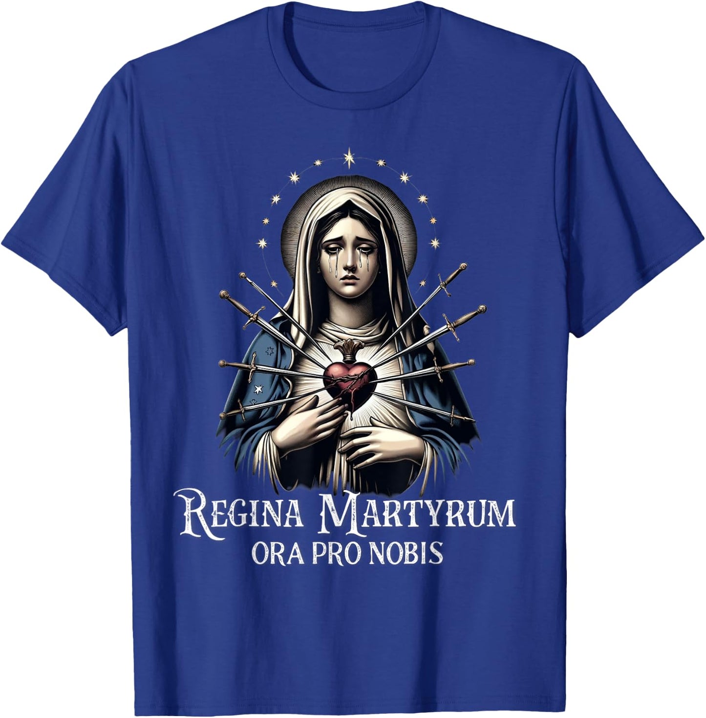Mater Dolorosa Our Lady of Sorrows Virgin Mary Catholic T-Shirt - T-Shirt | Royal