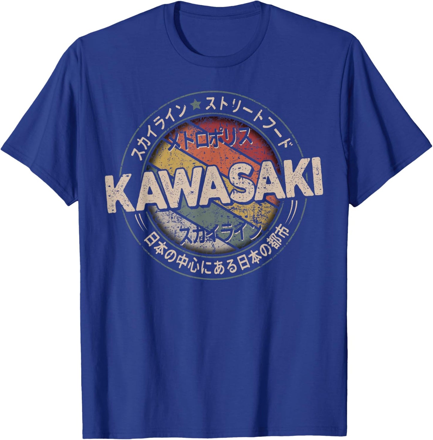 Kawasaki City 90s Retro Japan Aesthetics 80s Kawasaki T-Shirt - T-Shirt | Royal