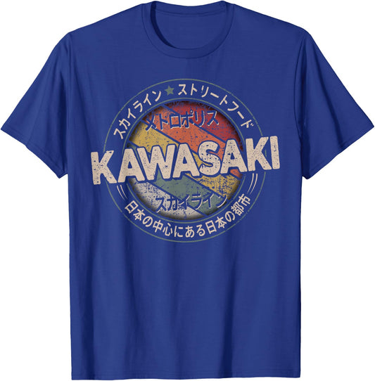Kawasaki City 90s Retro Japan Aesthetics 80s Kawasaki T-Shirt - T-Shirt | Royal