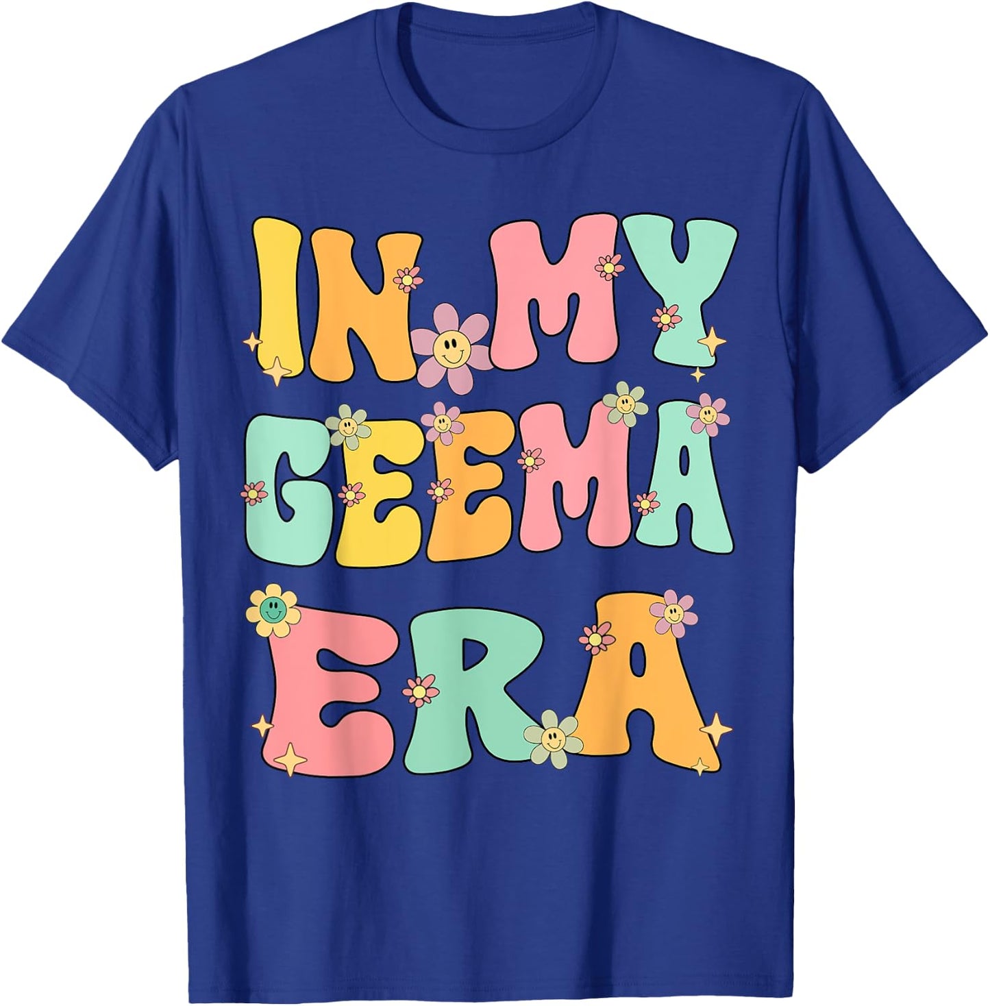In My Geema Era Retro Groovy Geema Grandma Mothers day Cute T-Shirt - T-Shirt | Royal