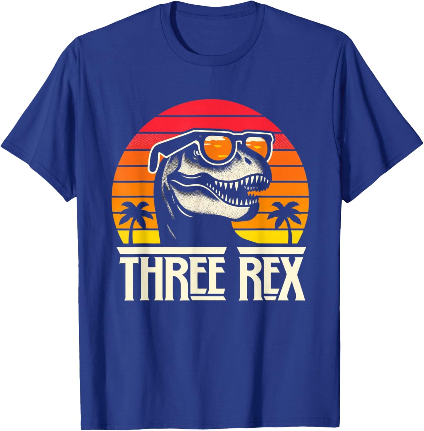 Three Rex 3rd Birthday T Rex Dinosaur Third Bday 3 Year Old T-Shirt - T-Shirt | Royal