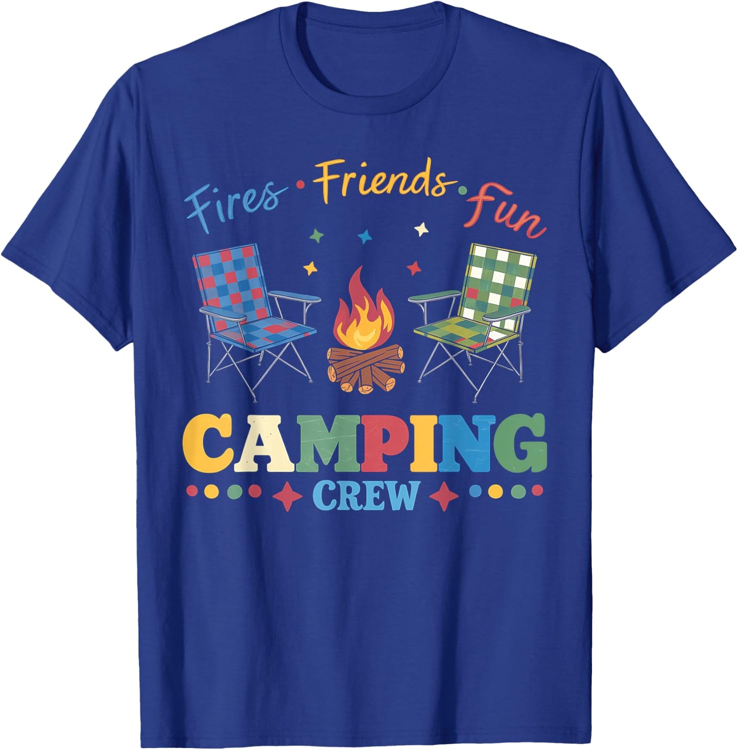 Camping Crew Family Friends Girls Kids Summer Vibes Camper T-Shirt - T-Shirt | Royal