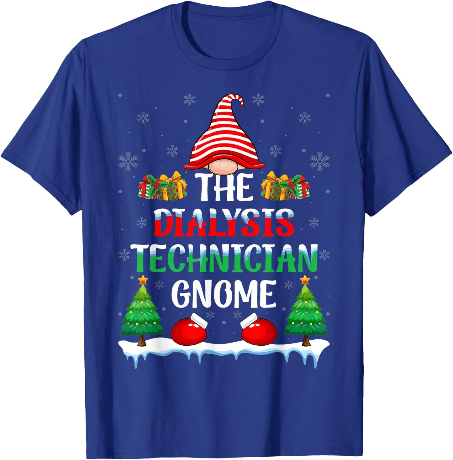 The Dialysis Technician Gnome - Kidney Nurse Christmas T-Shirt - T-Shirt | Royal