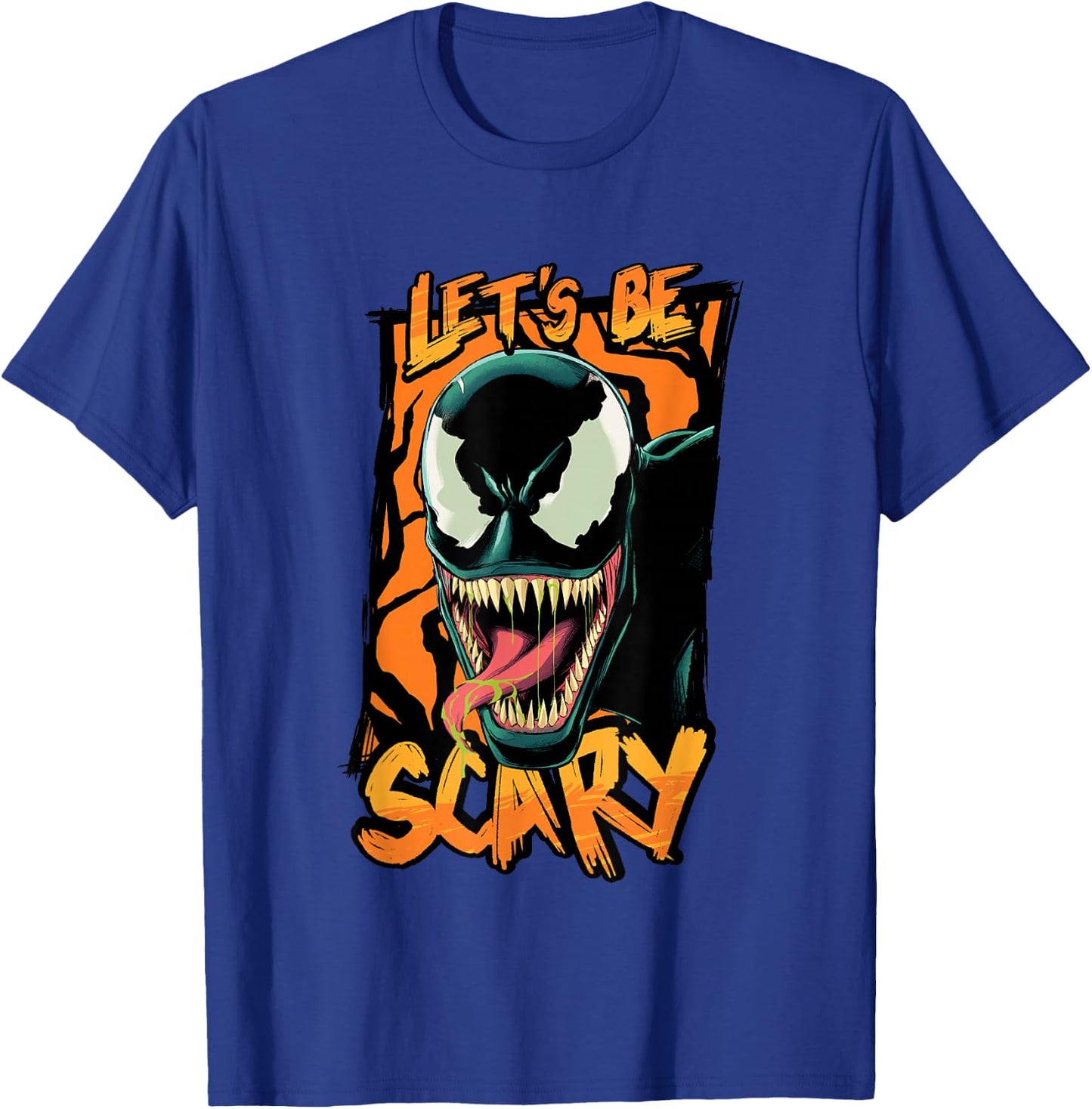Marvel Classic Halloween Let's Be Scary Venom Portrait T-Shirt - T-Shirt | Royal