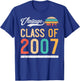 Vintage Class of 2007 High School or College Graduation T-Shirt - T-Shirt | Royal
