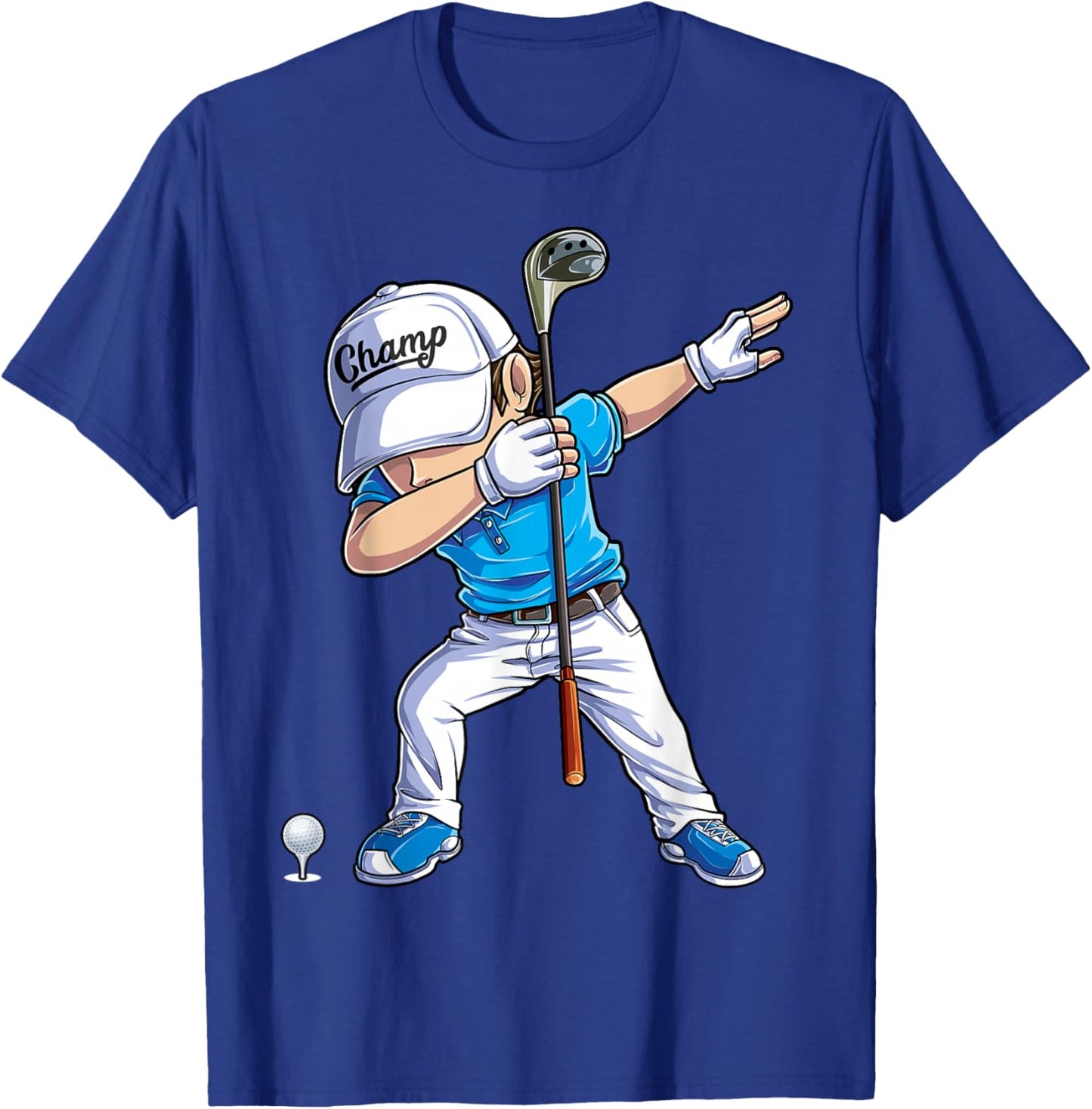 Dabbing Golf Player Golfer Golfing Funny Kids Boys Dab Dance T-Shirt - T-Shirt | Royal