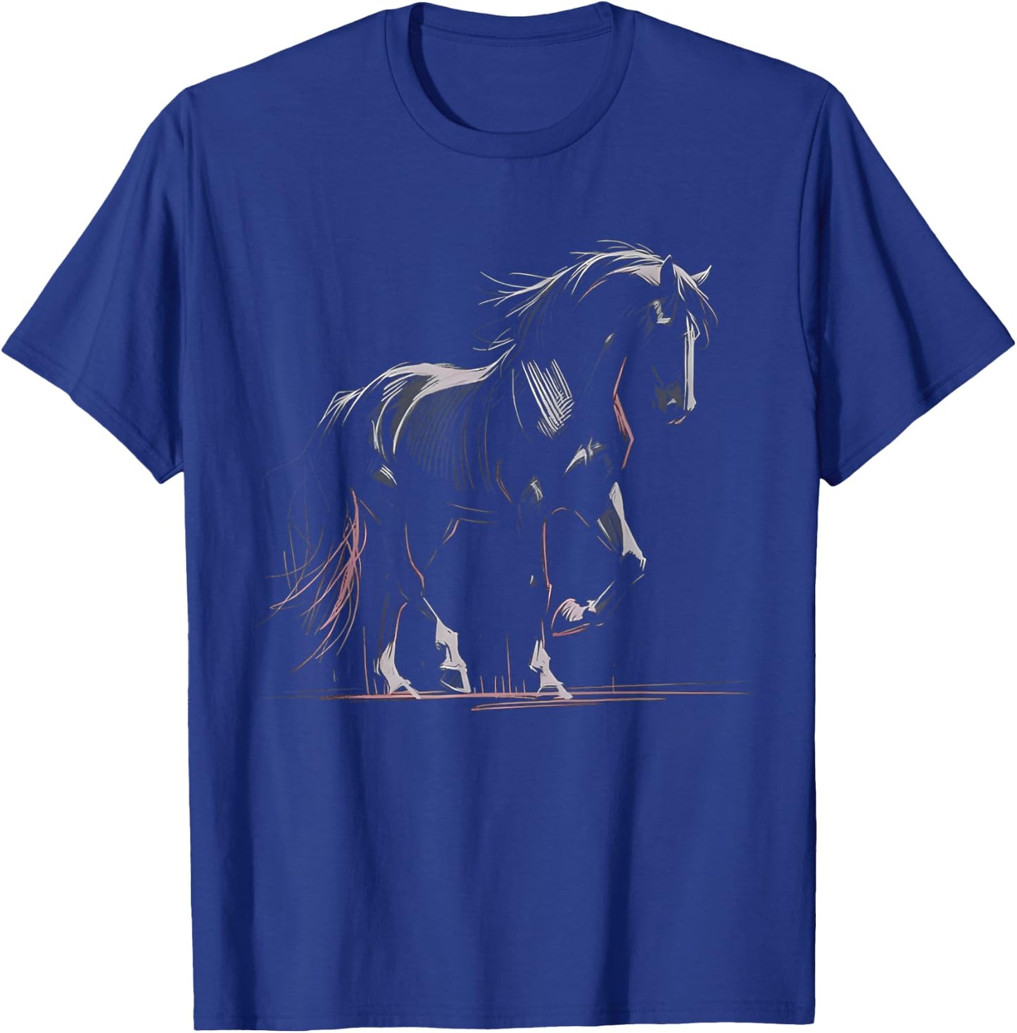 Horse Silhouette Graphic Art Design Black Horses Lover Gifts T-Shirt - T-Shirt | Royal