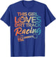 Funny Dirt Track Racing Art For Girls Women Kids Car Lovers T-Shirt - T-Shirt | Royal