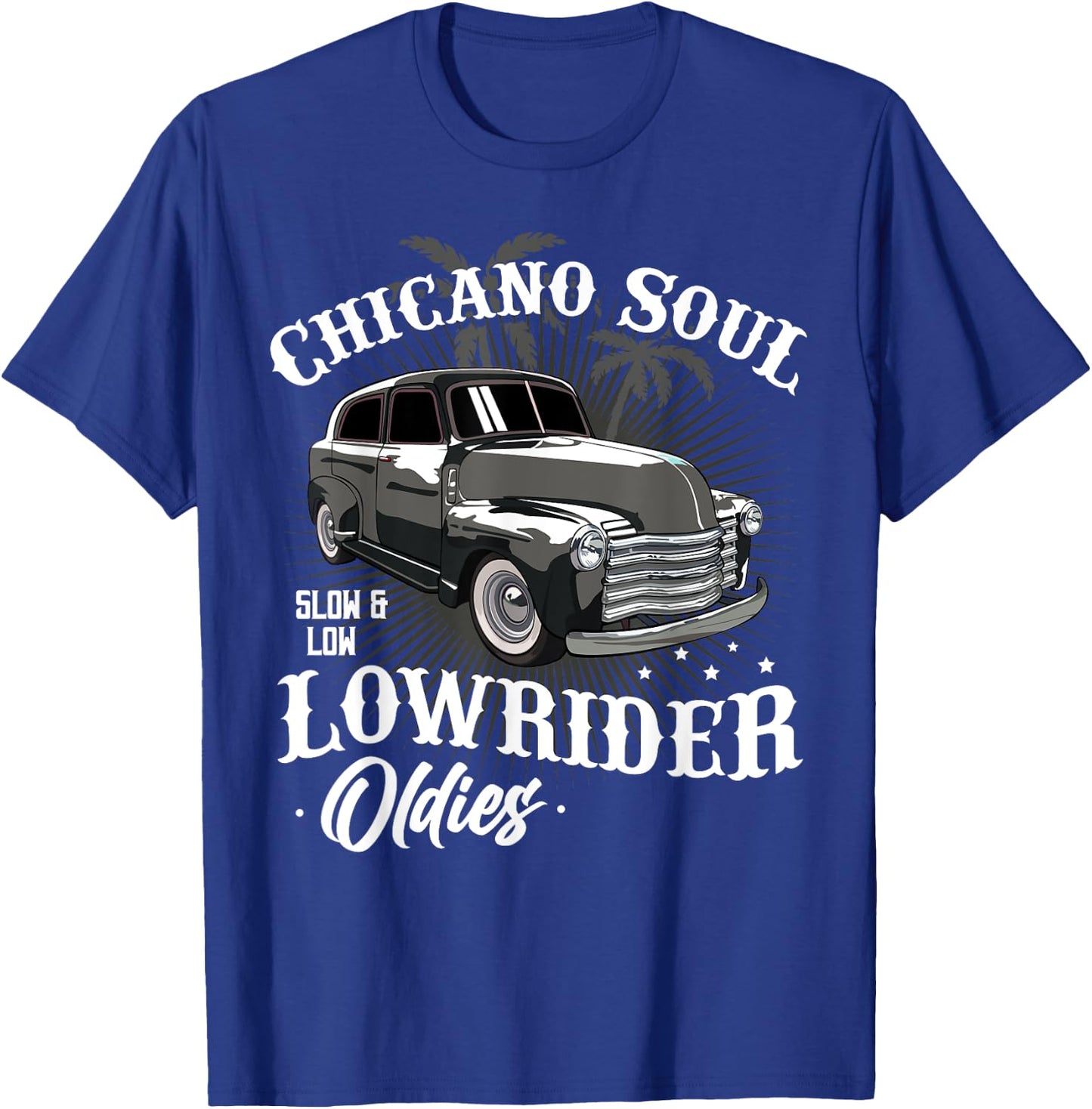 Lowrider Retro Chicano Mexican Latina Rider Cholo Car Lover T-Shirt - T-Shirt | Royal