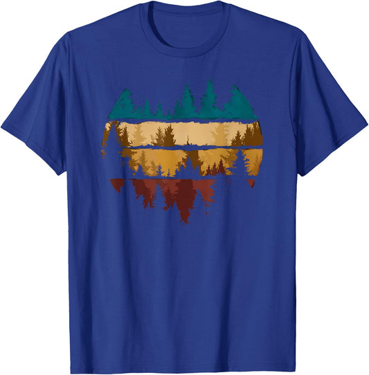 Trees Nature Mountains Adventure Outdoor Wildlife Forest T-Shirt - T-Shirt | Royal