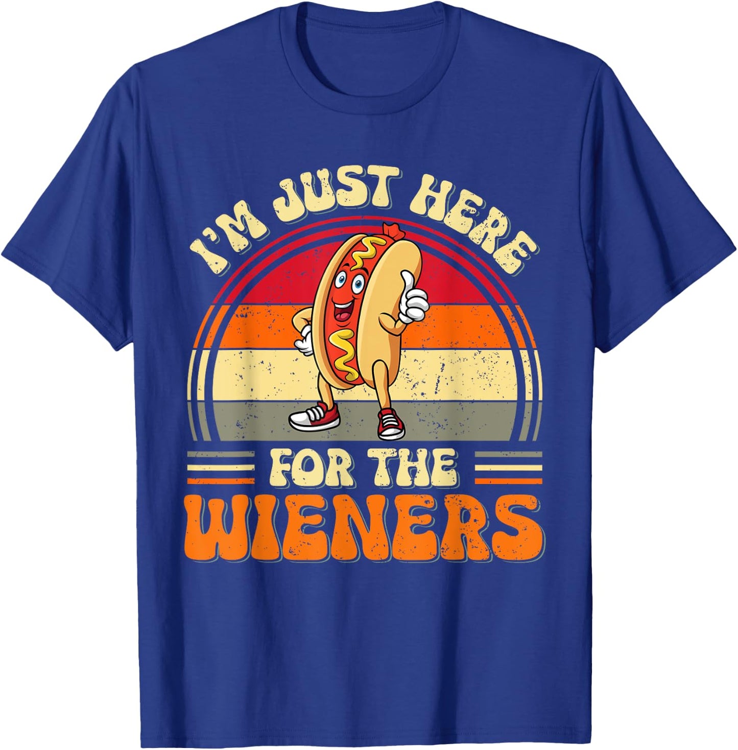 I'm Just Here For The Wieners Funny Wieners Hotdog For Kids T-Shirt - T-Shirt | Royal
