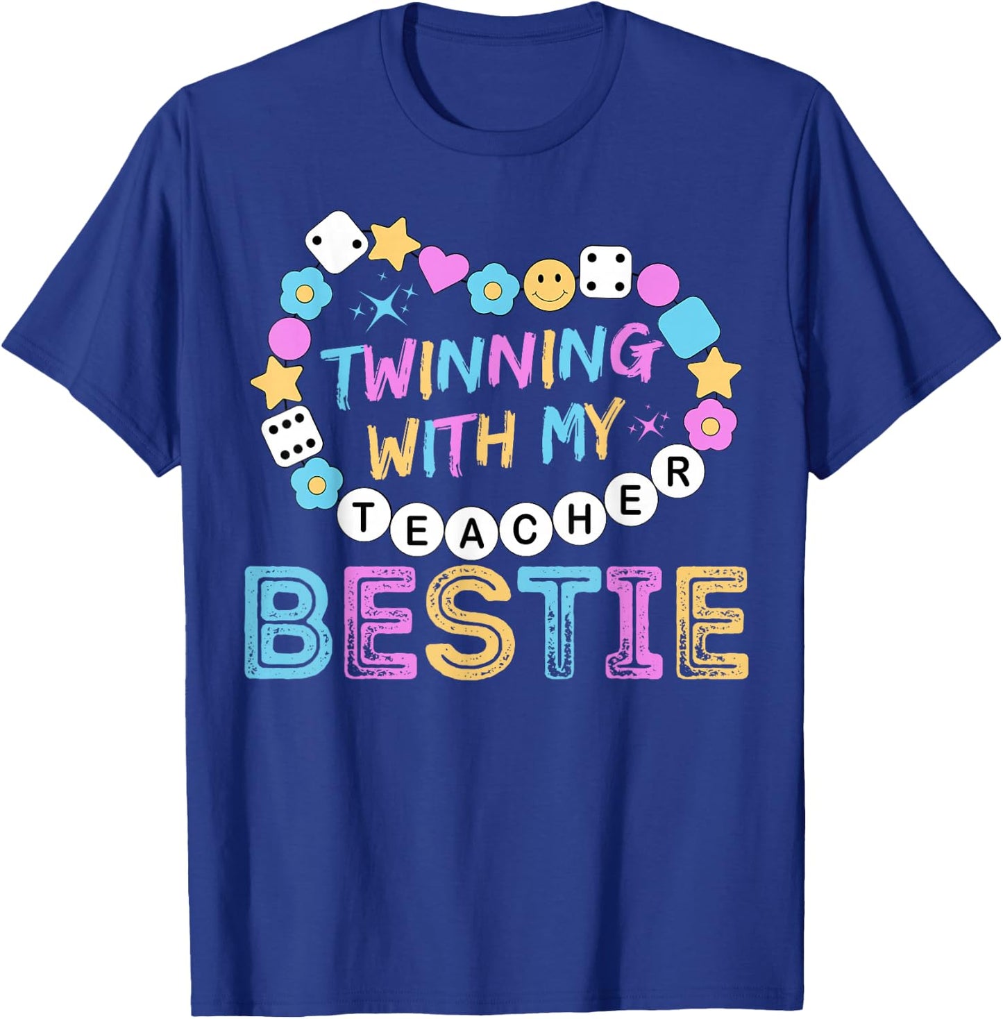 Twin Day Friends Teacher Twinning with My Bestie Matching T-Shirt - T-Shirt | Royal