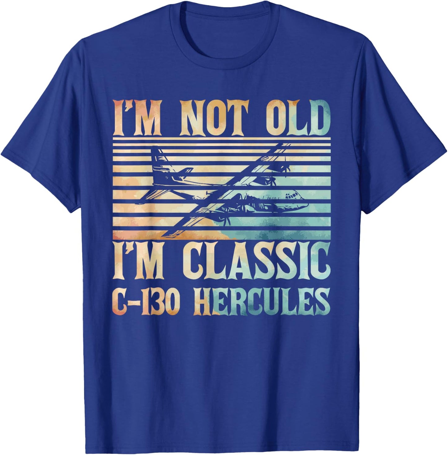 C-130 Hercules American USA Military Airplane T-Shirt - T-Shirt | Royal