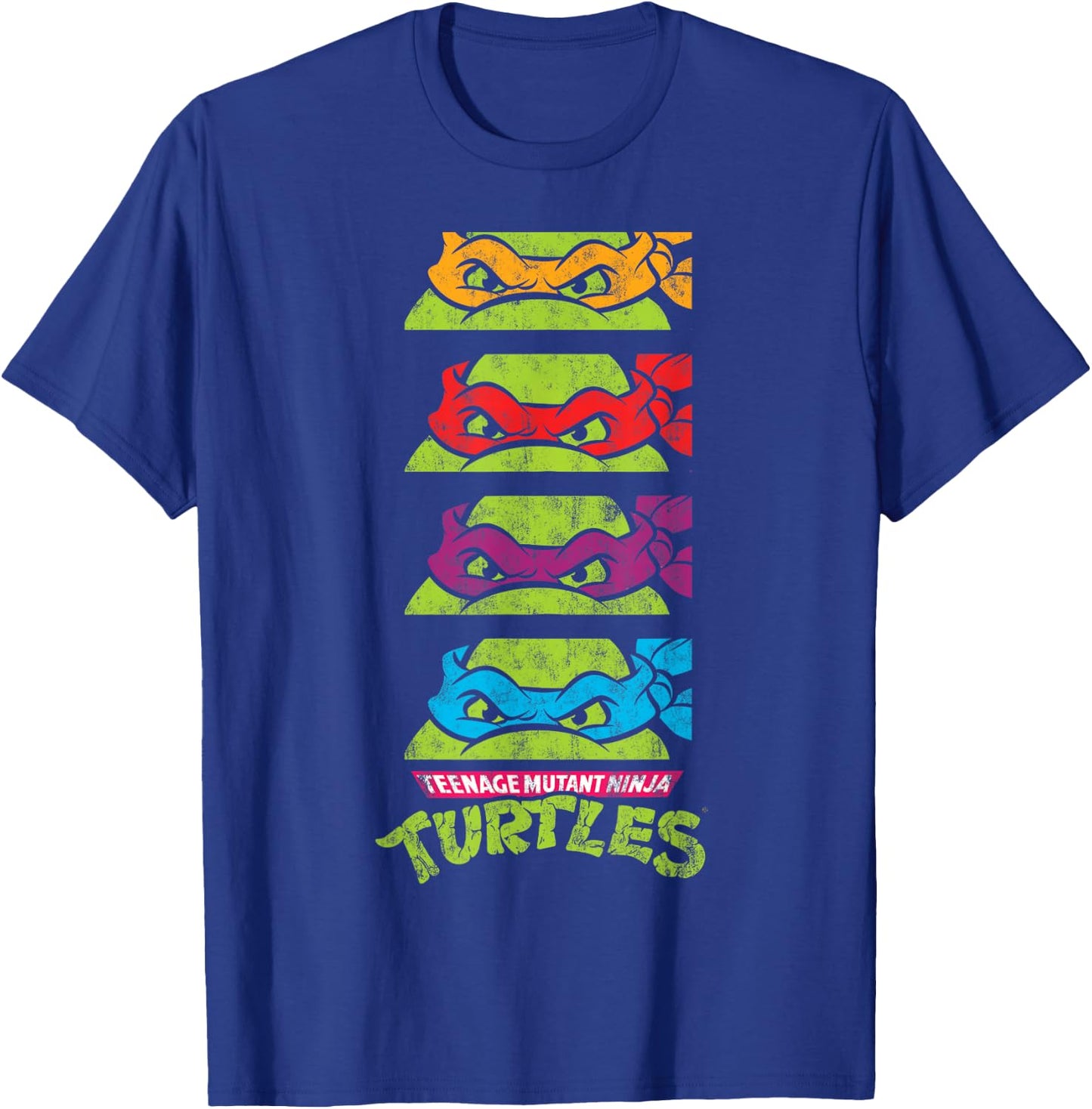 Teenage Mutant Ninja Turtles Paneled Faces T-Shirt - T-Shirt | Royal