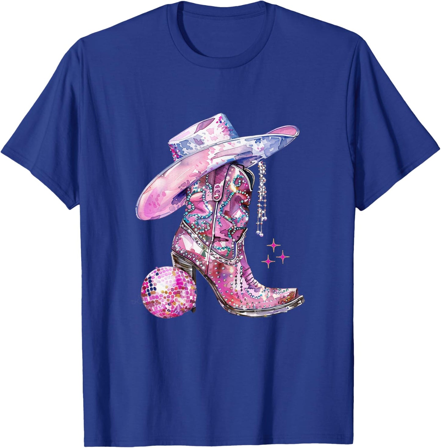 Pink Cowgirl Girl Western Country Music Disco Party Rodeo T-Shirt - T-Shirt | Royal