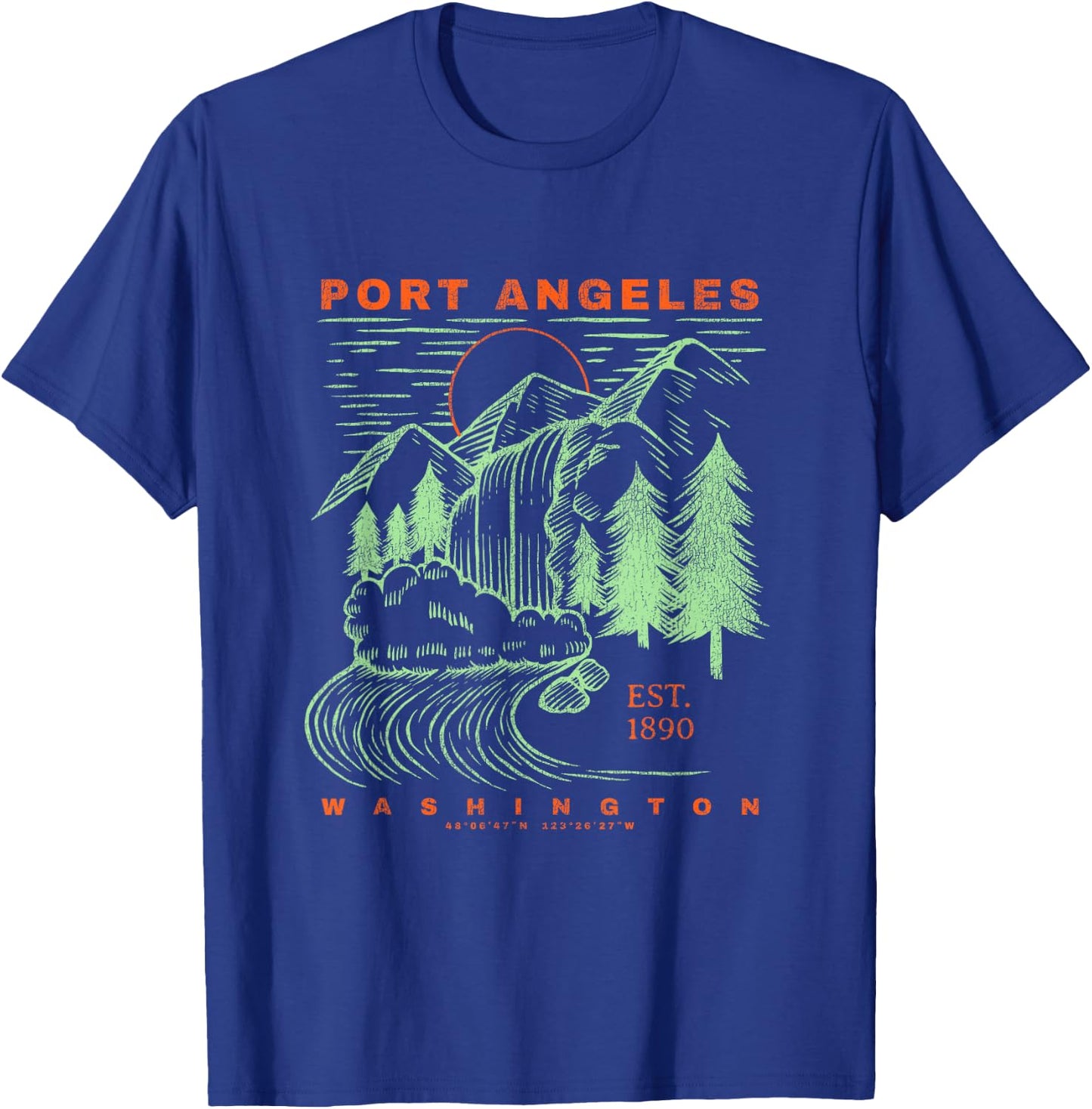 Port Angeles Washington Cool Souvenir Rustic Port Angeles T-Shirt - T-Shirt | Royal