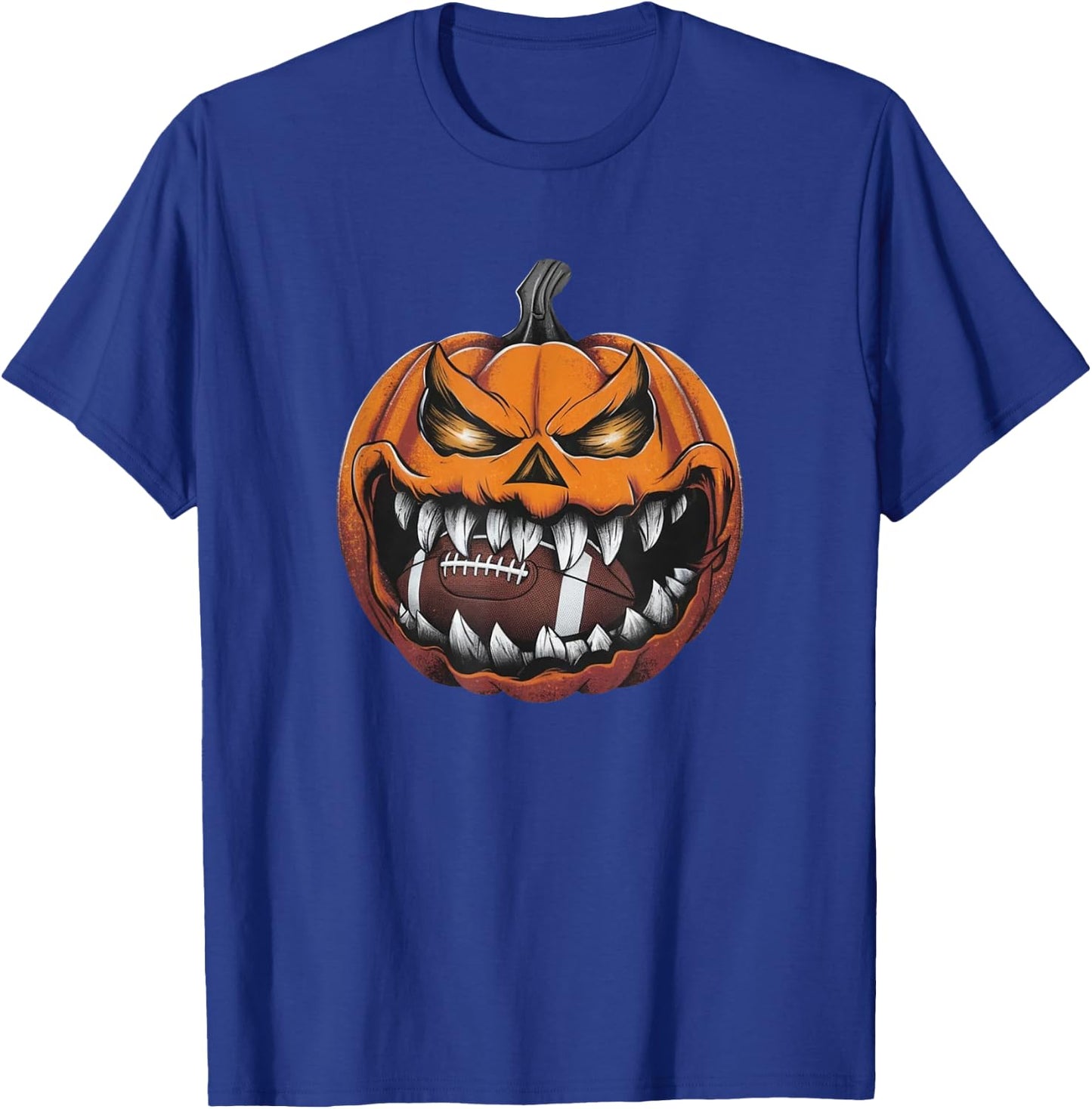 American Football Pumpkin Halloween Sport Fantasy Football T-Shirt - T-Shirt | Royal