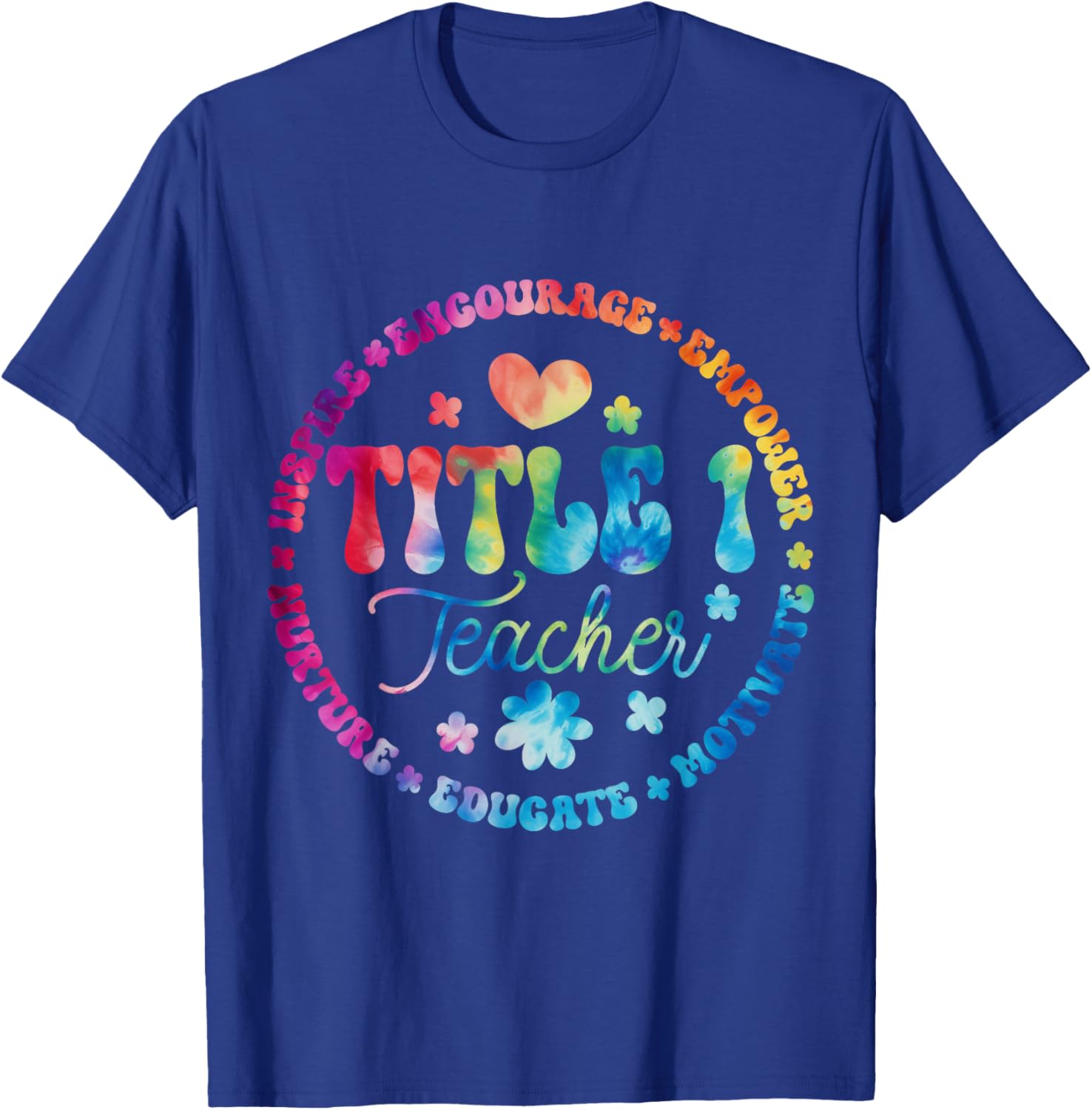 Groovy Title 1 teacher squad cute title 1 Reading T-Shirt - T-Shirt | Royal