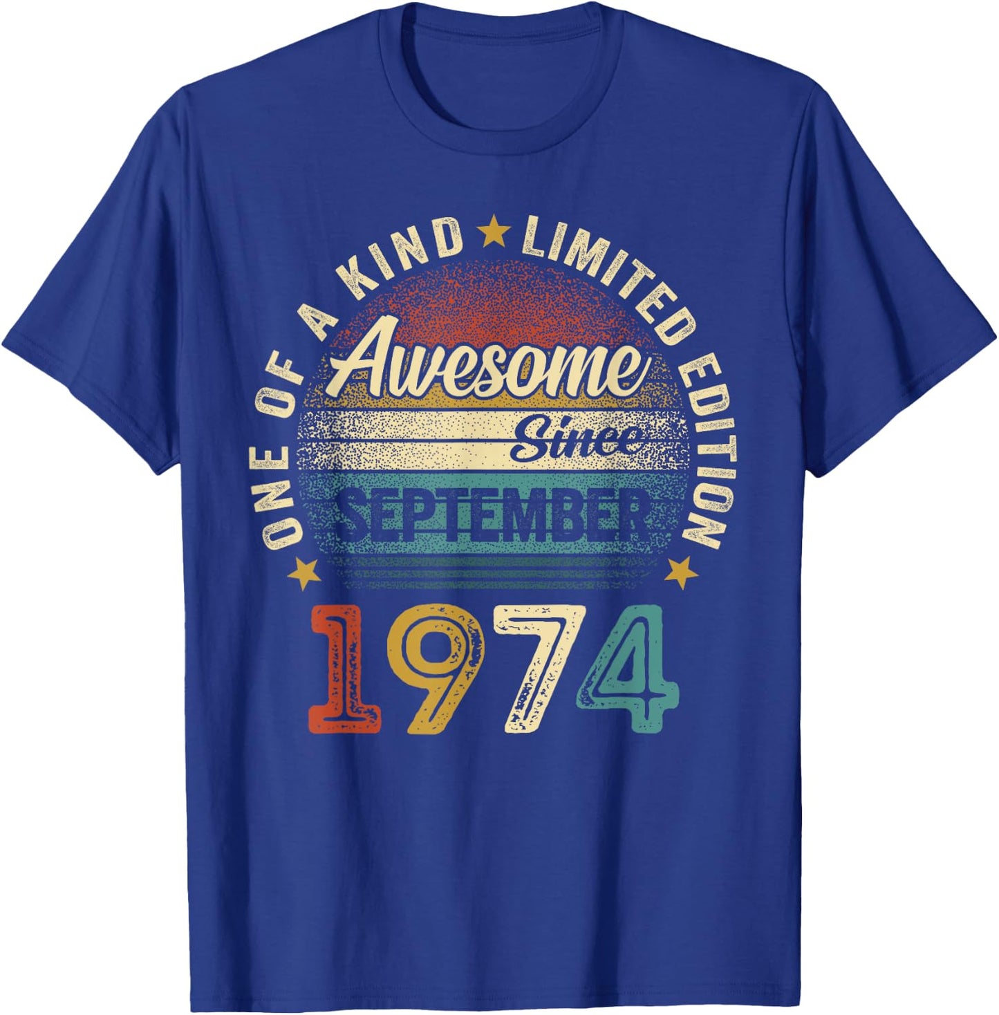 50 Year Old Vintage Born In September 1974 50th Birthday Men T-Shirt - T-Shirt | Royal