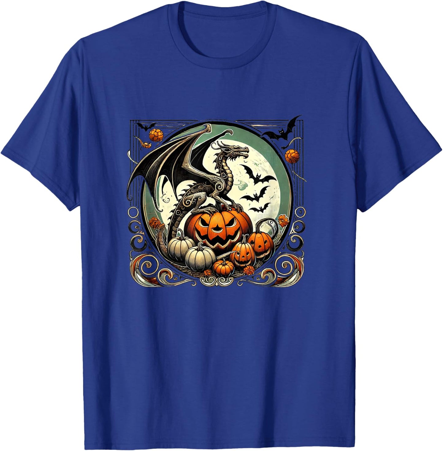 Halloween Dragon Illustration Autumn fall dragons T-Shirt - T-Shirt | Royal