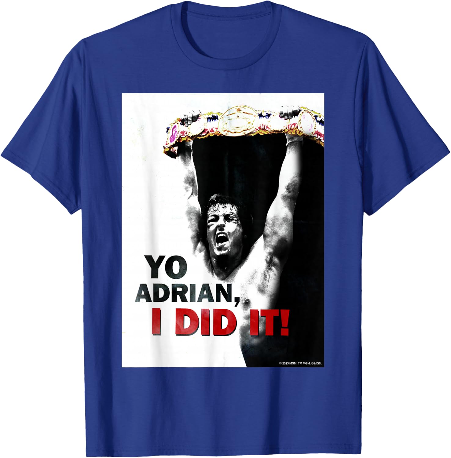 Rocky -Adults , Black, Small, Short Sleeve, Classic Fit, Cotton, Polyester T-Shirt - T-Shirt | Royal