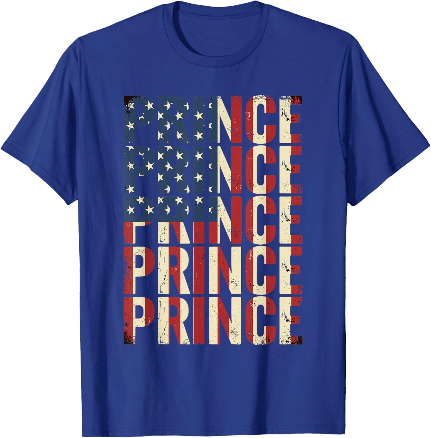 Prince American Flag Distressed Patriotic T-Shirt - T-Shirt | Royal