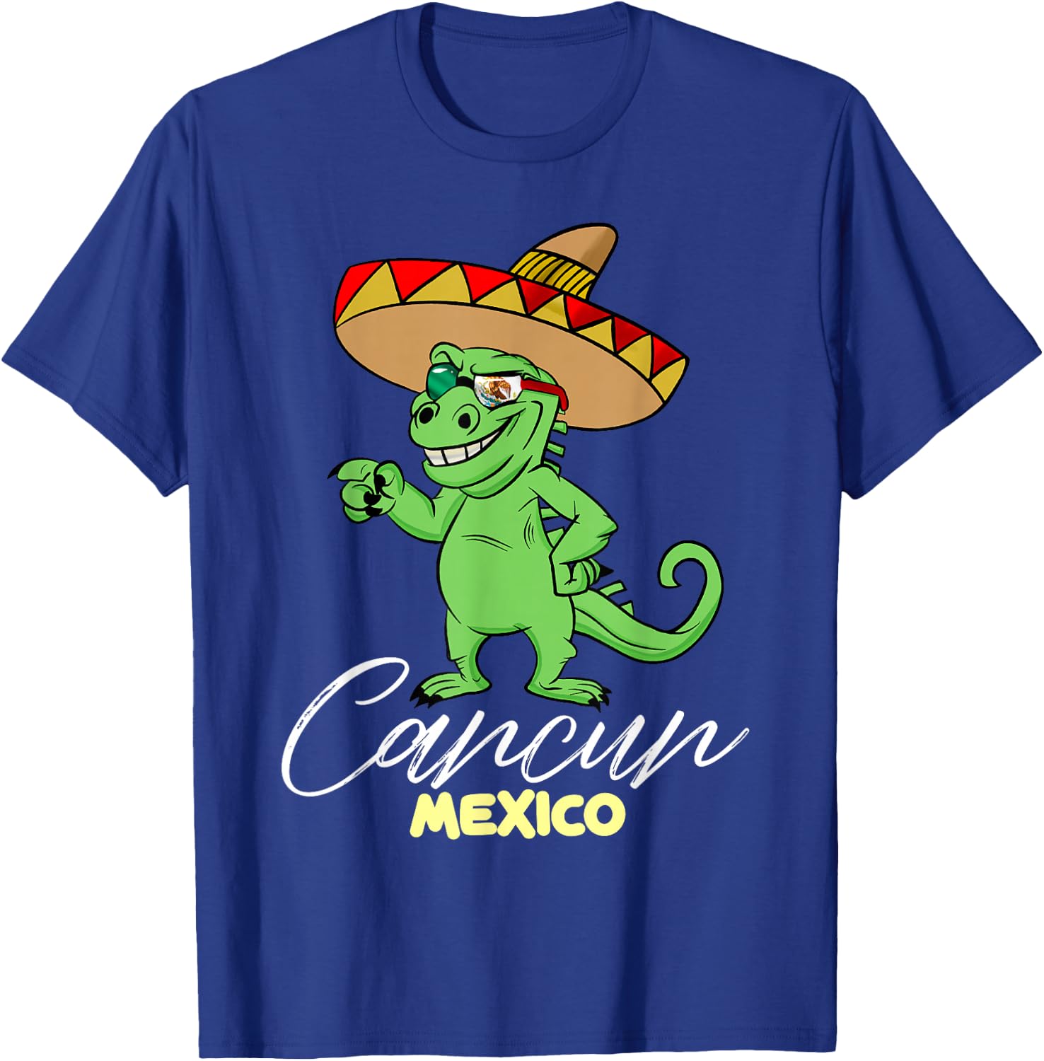 Cancun Mexico Mexican T Rex Dino Funny Cancun T-Shirt - T-Shirt | Royal