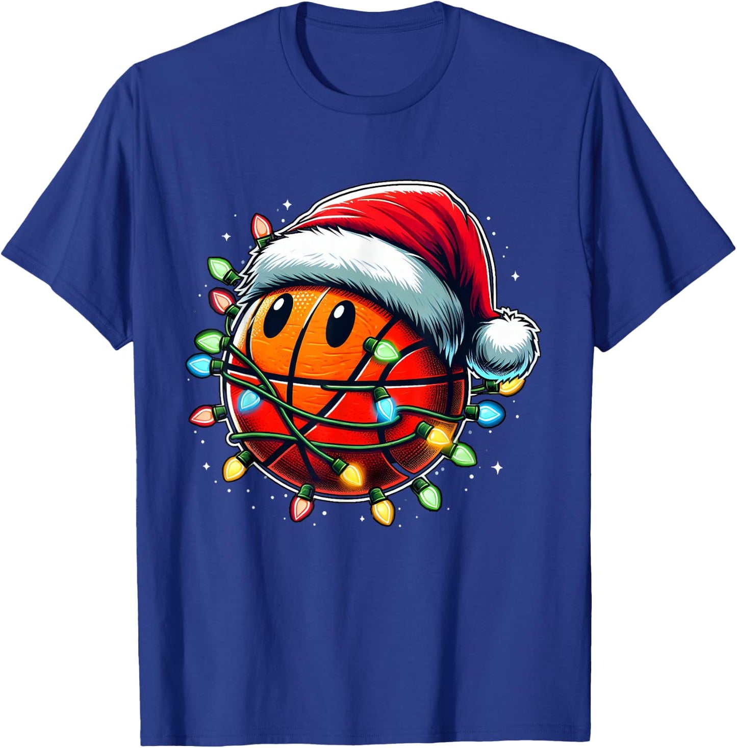 Christmas Basketball Xmas Santa Basketball Lover Boys Girls T-Shirt - T-Shirt | Royal