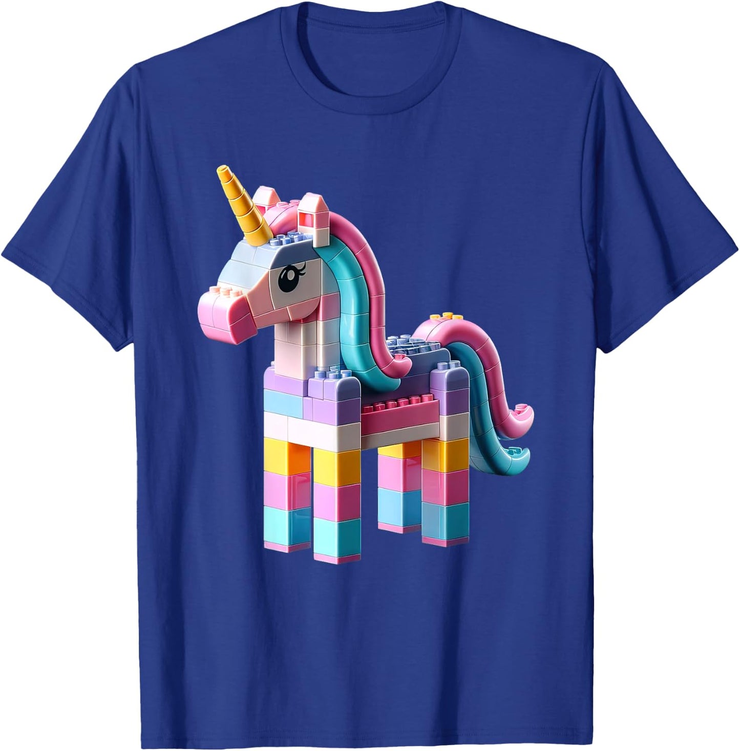 Master Builder Bricks Blocks Play Toys Unicorn T-Shirt - T-Shirt | Royal
