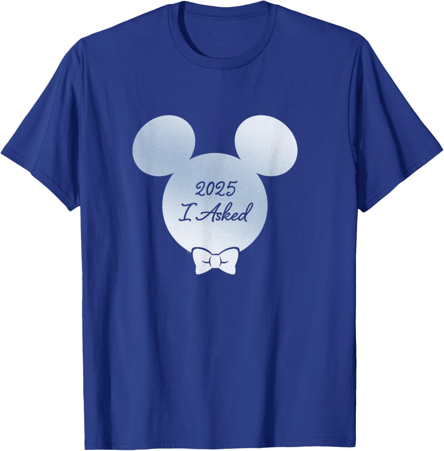 Disney I Asked Proposal Engagement Bow Tie Groom Mickey ’25 T-Shirt - T-Shirt | Royal