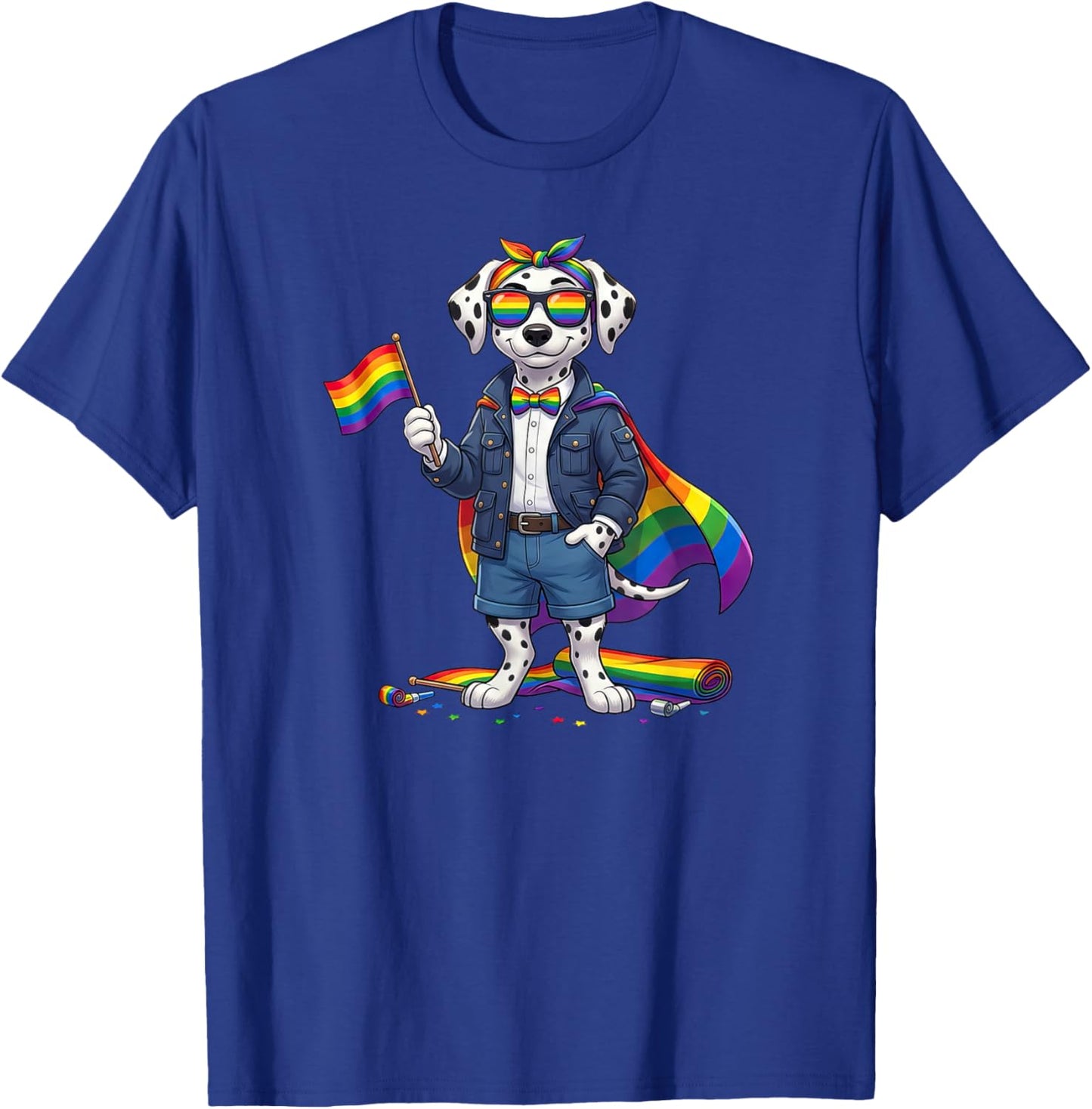 Funny Dalmatian LGBT Rainbow Lesbian Gay Pride Women Men T-Shirt - T-Shirt | Royal