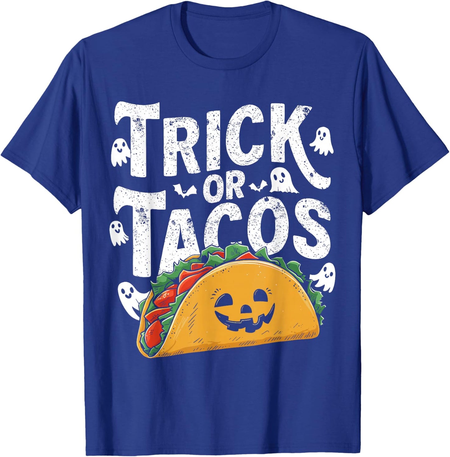 Trick or Tacos Mexican Funny Halloween Taco Food Lover T-Shirt - T-Shirt | Royal