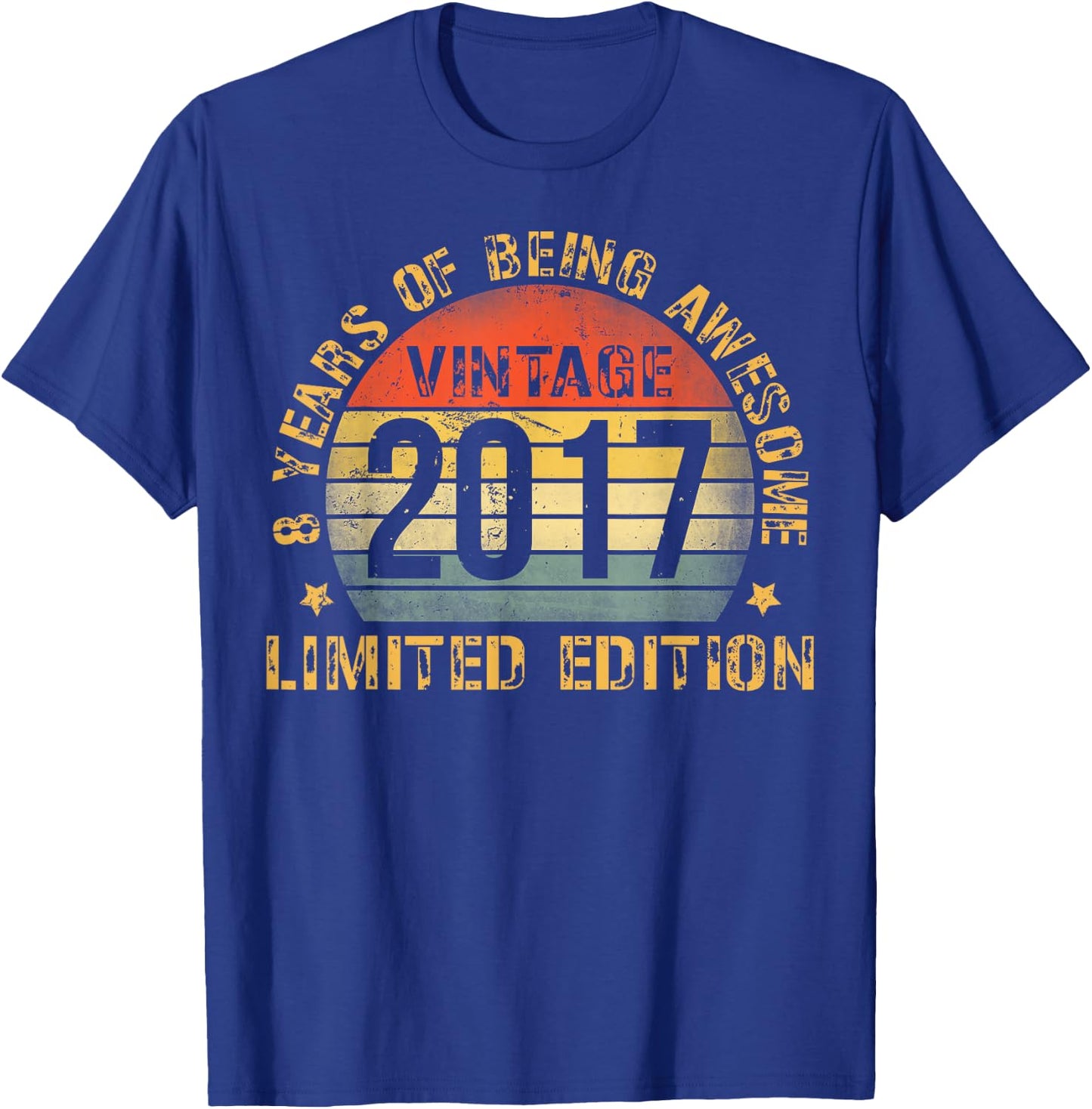 8 Year Old BDay Decorations Son Boy 8yr 2017 8th Birthday T-Shirt - T-Shirt | Royal